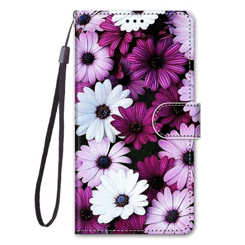 Θήκη Flip Sony Xperia 5 IV Floral Με Λουράκι